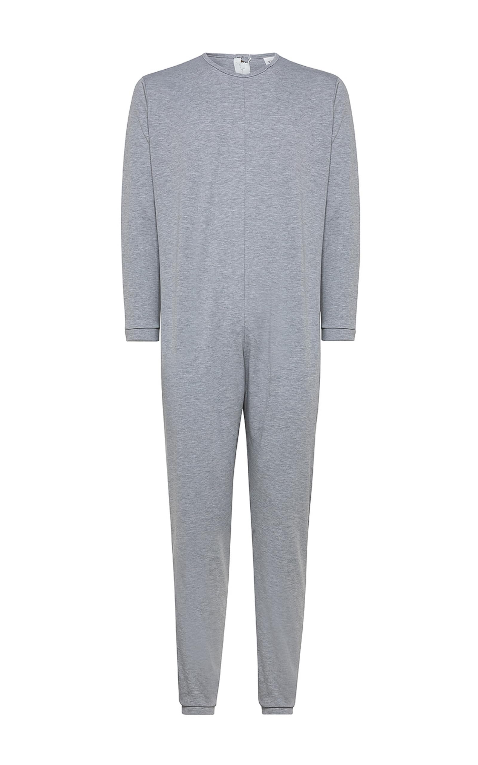Pyjama intégral médical hiver unisexe – Grenouillère adulte coton chaud interlock 220g – Pyjama dos zip seniors – Vêtements gériatriques Made in Italy