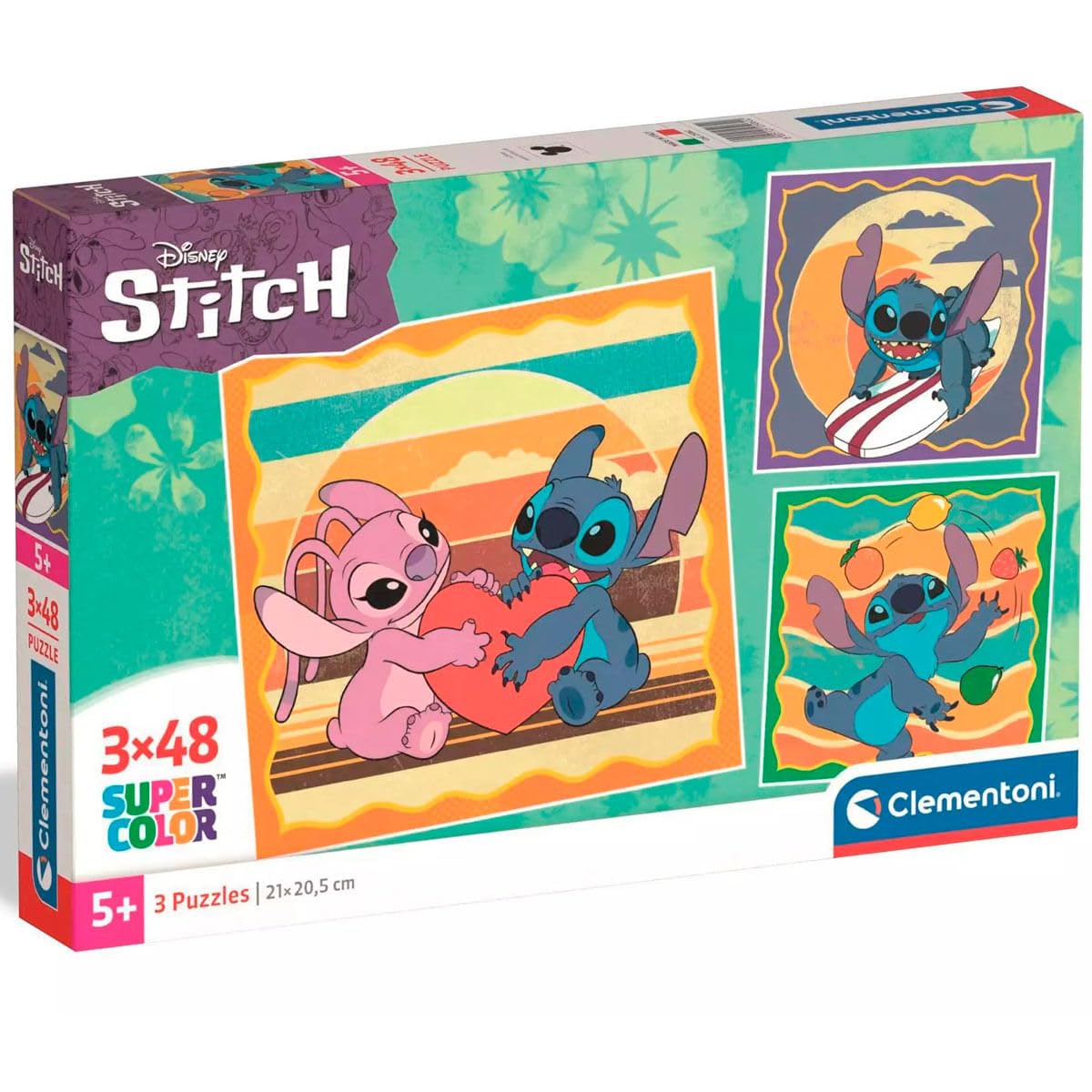 Clementoni Puzzle 3x48 Disney Stitch, Puzzle for Kids 5+ Years, Made in Italy, 25062