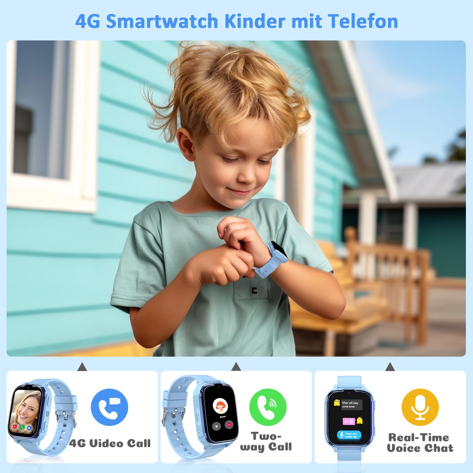 4G Reloj Inteligente Niño con GPS y Llamadas Reloj GPS Niños Teléfono