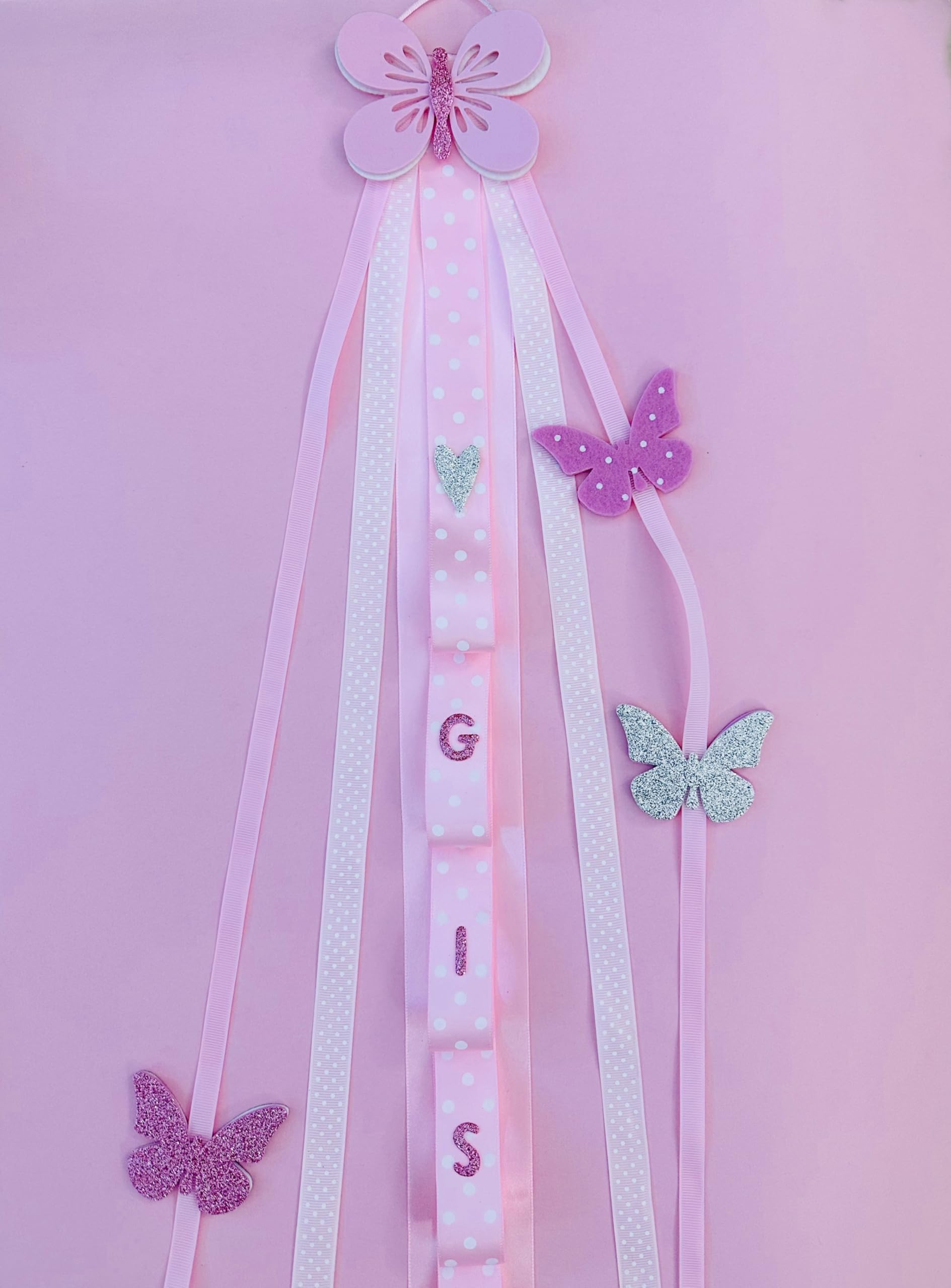 TULLE E MERAVIGLIE Porta cerchietti e mollette Farfalla personalizzabile con Nome, Portacerchietti per Capelli Bambina, Espositore Cerchietti