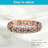 Vista 2 de Pulseras magnéticas para mujeres y hombres, acero inoxidable, cobre, color turquesa, con imán, regalo de joyería de moda (amarillo turquesa)