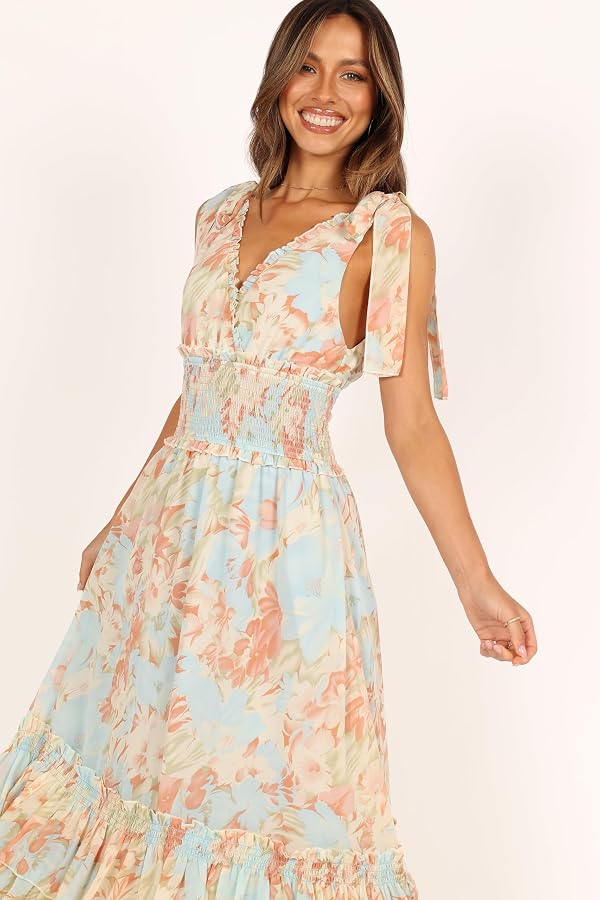Petal & Pup Christabel Tiered Maxi Dress - Blue Floral XS by Petal & Pup - Used condition - Image 2