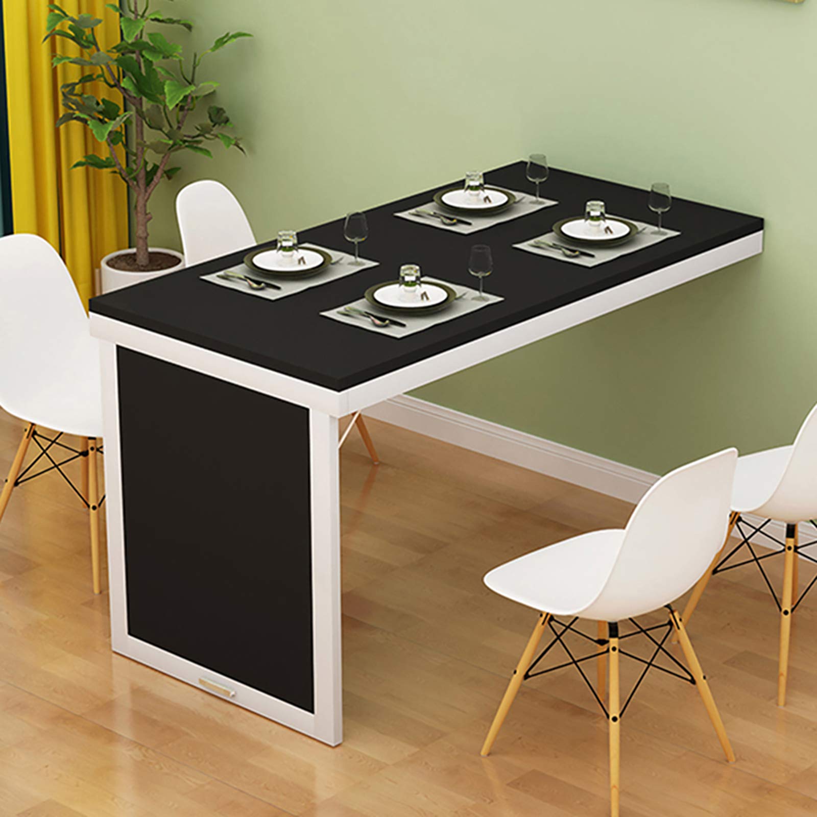 Table murale rabattable et bureau pliable en bois massif de chambre