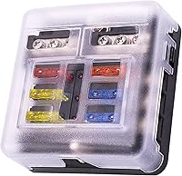 TATIDA 6-Way Waterproof Fuse Block with LED Indicator - 12V/24V ATC/ATO 6 Circuit Fuse Box for Cars Trucks Boats RVs Marine