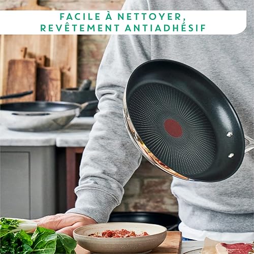 Miniatura 5 de T-Fal Jamie Oliver Cooks Direct - Sartén antiadherente de acero inoxidable, juego de 3 piezas (202411.0 in) (8911 pulgadas) con inducción
