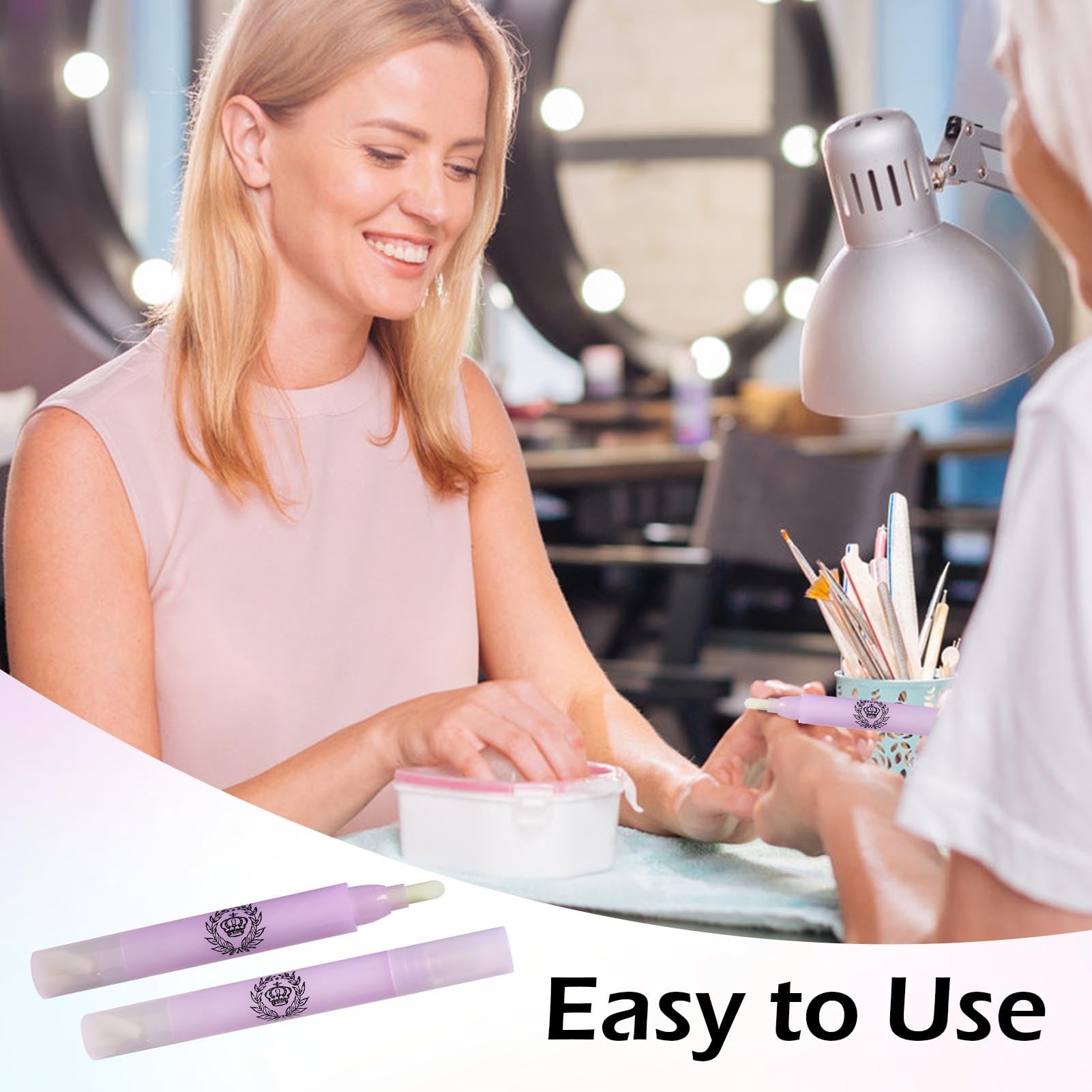 Nail de la Nueva Belleza Corrector de Esmalte de Uñas, Pluma de Manicura con 3 Puntas de Repuesto