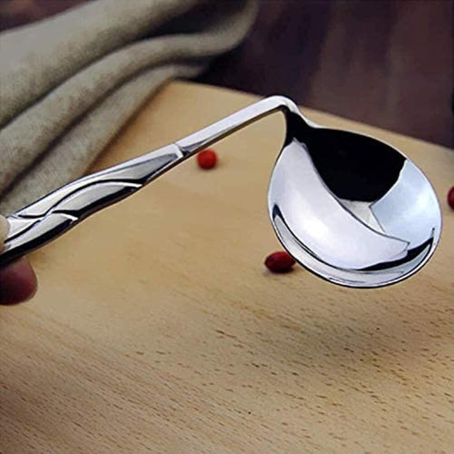 Utensilios curvados adaptativos, ayuda alimentaria de acero inoxidable, cuchara en ángulo antivibración para ancianos, parkinson, artritis, discapacidad