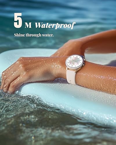 Miniatura 9 de TOOBUR Reloj inteligente para mujer, reloj inteligente HD de 1.575 pulgadas, compatible con Android e iOS, responder/hacer llamadas, reloj de Beige