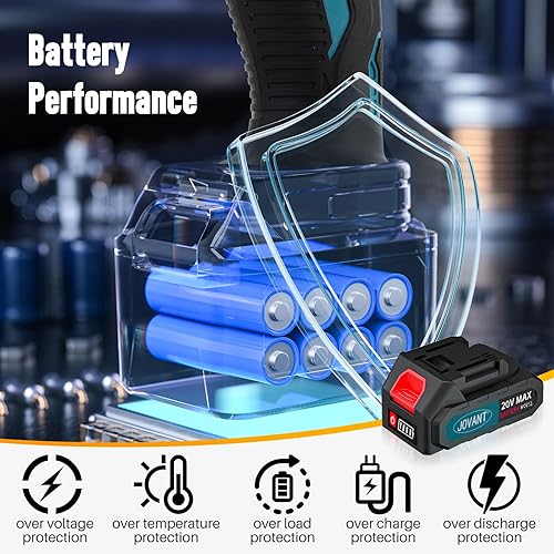 Vista 4 de Destornillador de impacto inalámbrico con batería de 2 x 2.0 Ah y cargador, juego de taladro/destornillador de 100 pies (135 N.m), destornillador