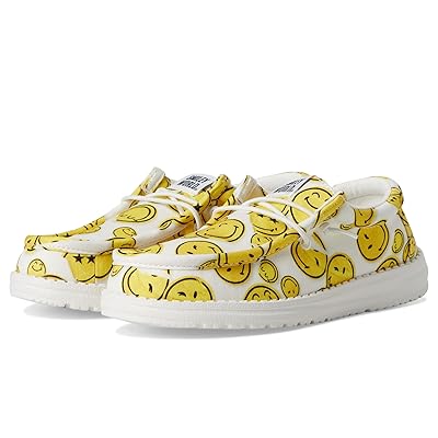 Hey Dude Kids Wally Smiley (Little Kid/Big Kid) Boys Shoes White/Yellow