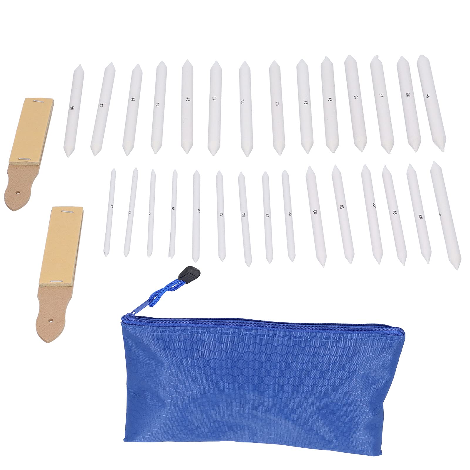 Respicefinem Blending Stumps Blending Stump 24×18×3 Blending Stumps and Tortillions Set Drawing Tools with 2Pcs Sandpaper Pencil Pointer for Sketch