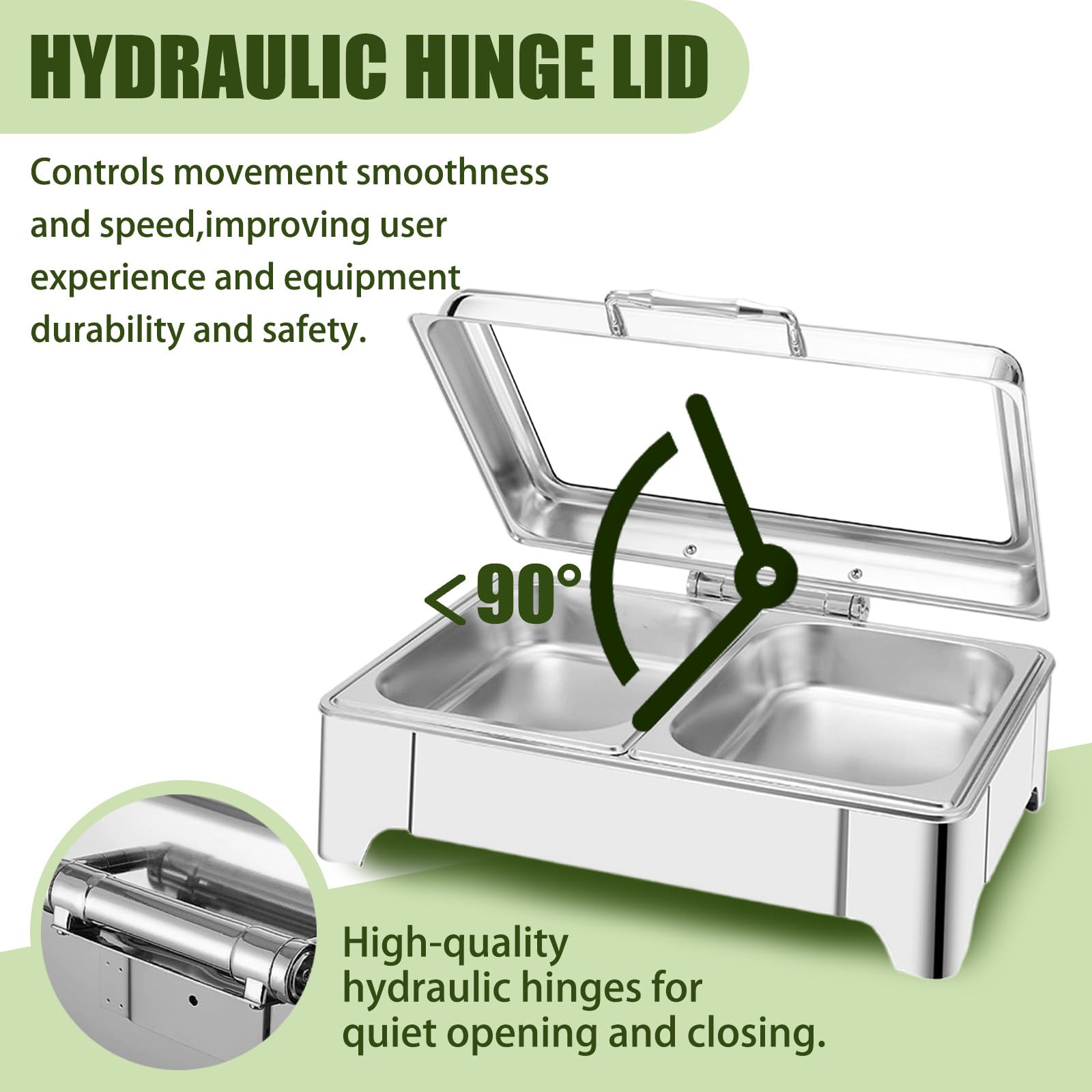 Chafing Dish Elettrico, 9L Scaldavivande Elettrico per Buffet in Acciaio Inox, Professionale ontenitore Scalda Cibo Temperatura Regolabile per Buffet, Ristoranti, Hotel(B,1/2 Pan)