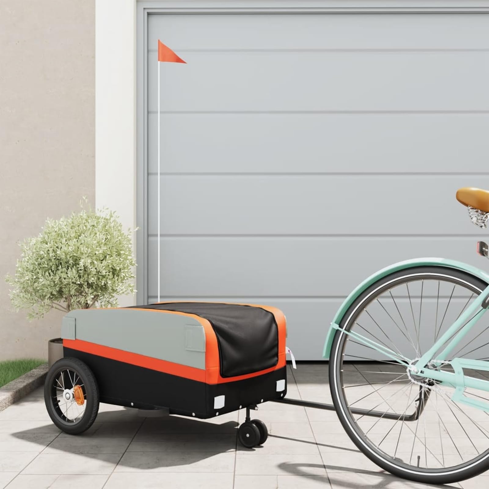 Fahrradanhänger 30kg Eisen Orange | Robustes Eisen, 30kg Zuladung, stabil