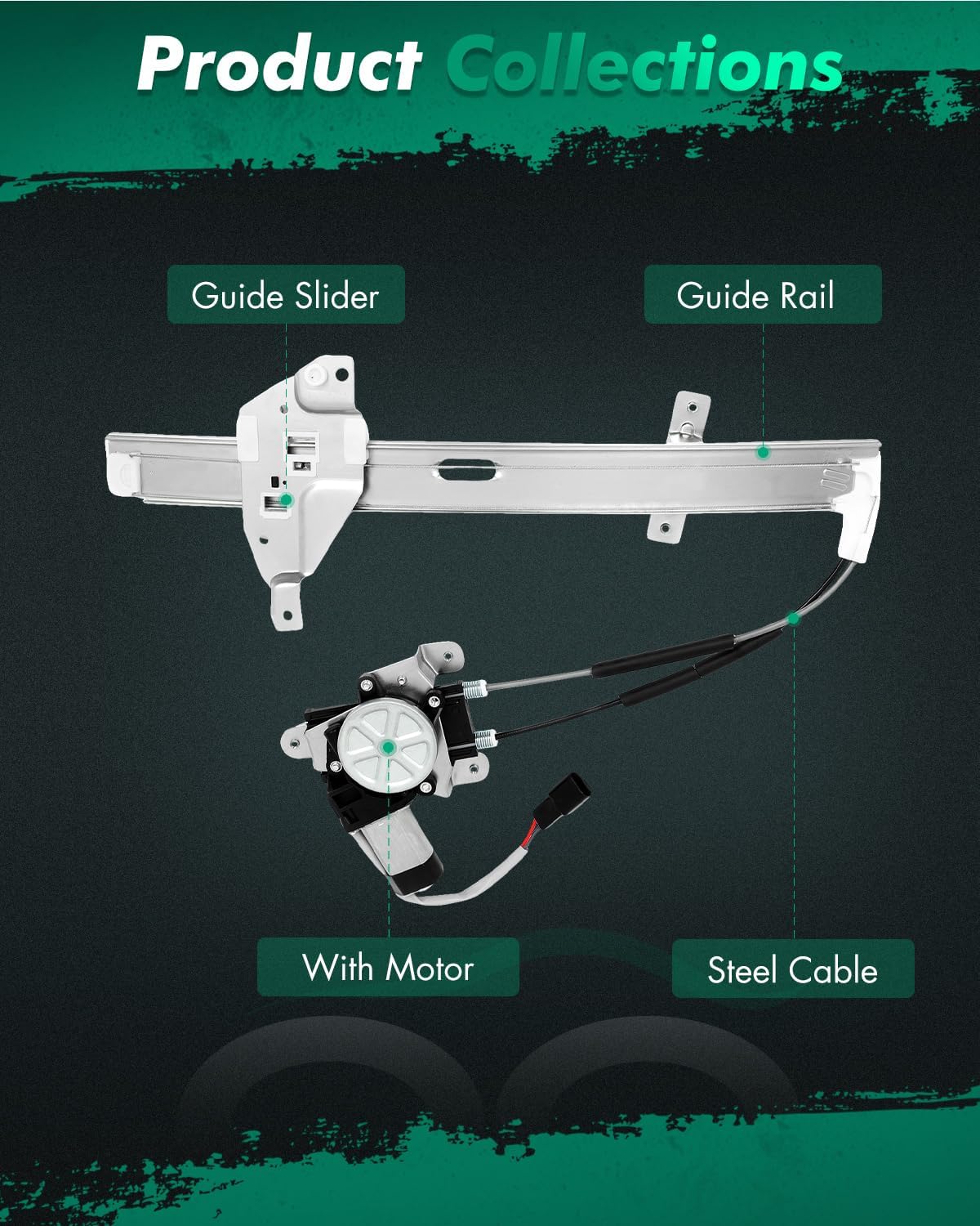 SCITOO Front Left Driver Side Power Window Regulator With Motor Replacement for 1997-2005 for Buick Century,1997-2004 for Buick Regal,1998-2002 for Oldsmobile Intrigue