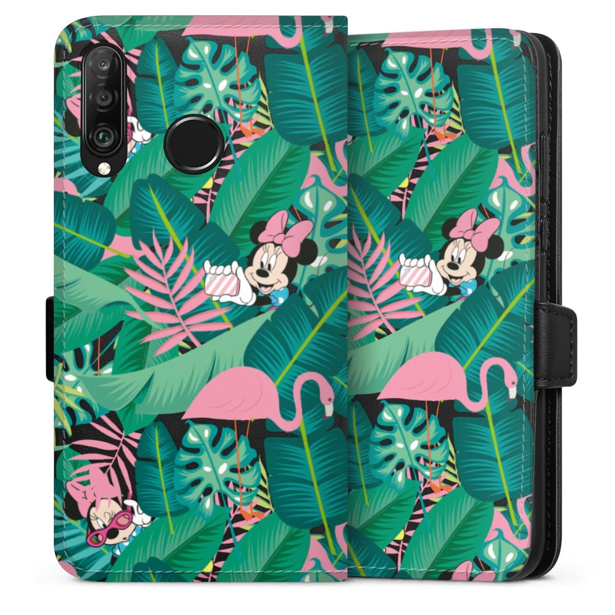 DeinDesign Etui Compatible avec Huawei P30 Lite New Edition Etui Folio Etui magnetique Minnie Mouse Disney Produit sous Licence Officielle