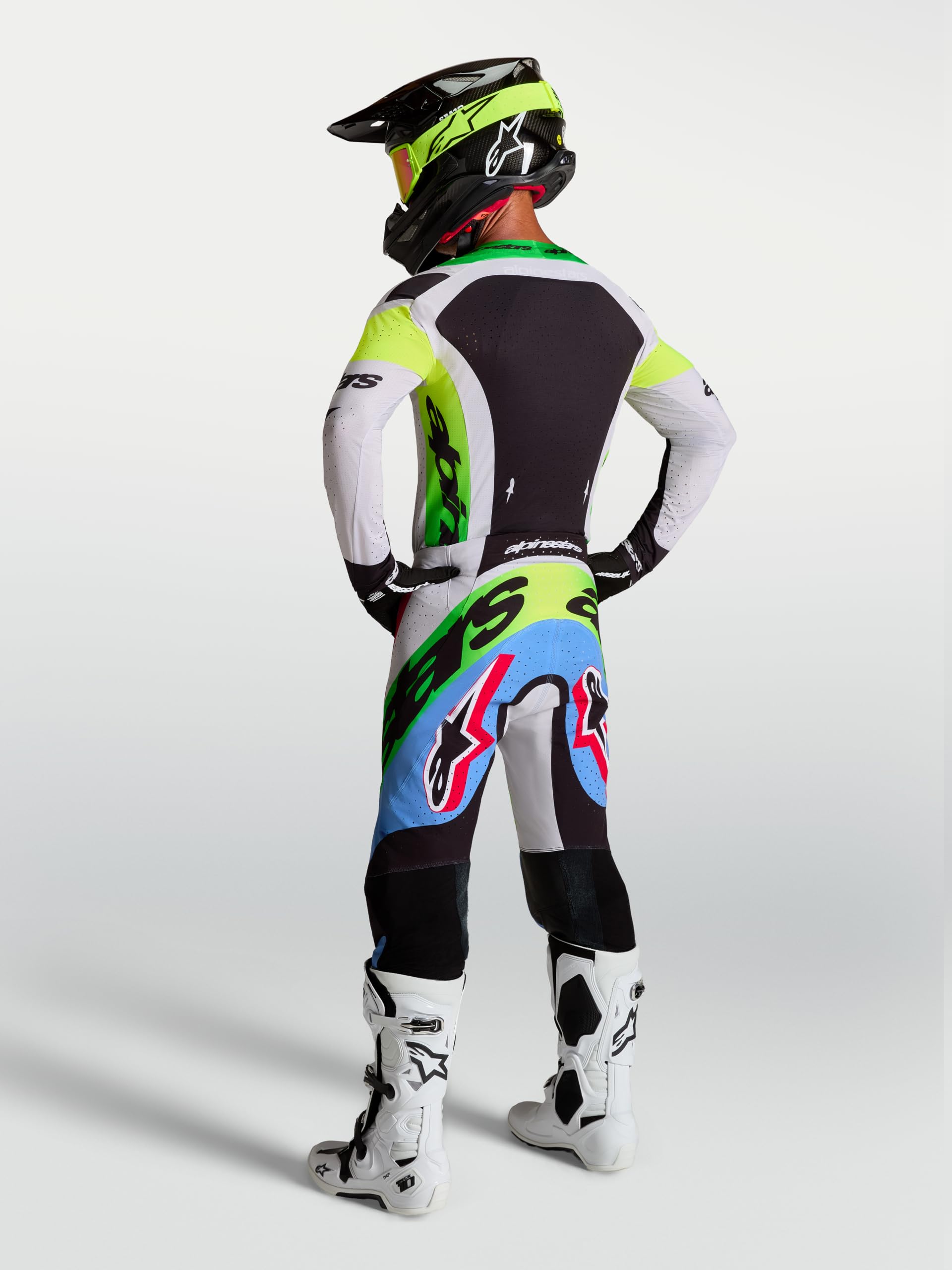 Alpinestars Supertech Dyna Maglia Motocross, viola/nero/verde, S