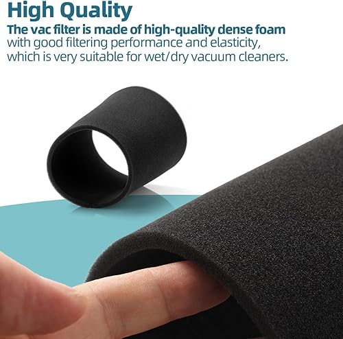 Miniatura 4 de 25-1202 Filtro de espuma para aspiradoras Stanley de 1 a 5 galones, filtro de aspiradora en seco y húmedo compatible con Stanley SL18910P-3,