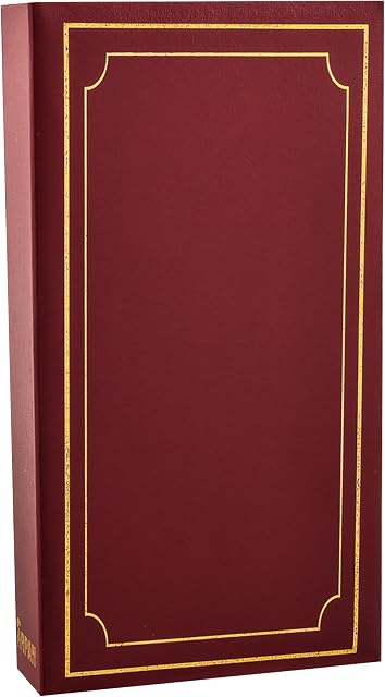 Arpan Large 6x4 Deluxe Padded Cover Slip in Photo Album for 300 Photos - Red/Burgundy