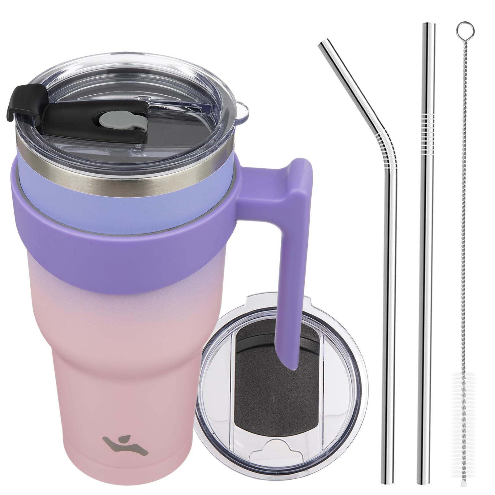 Konokyo 40 oz Tumbler with Handle and Straw, Insulated Travel Mug