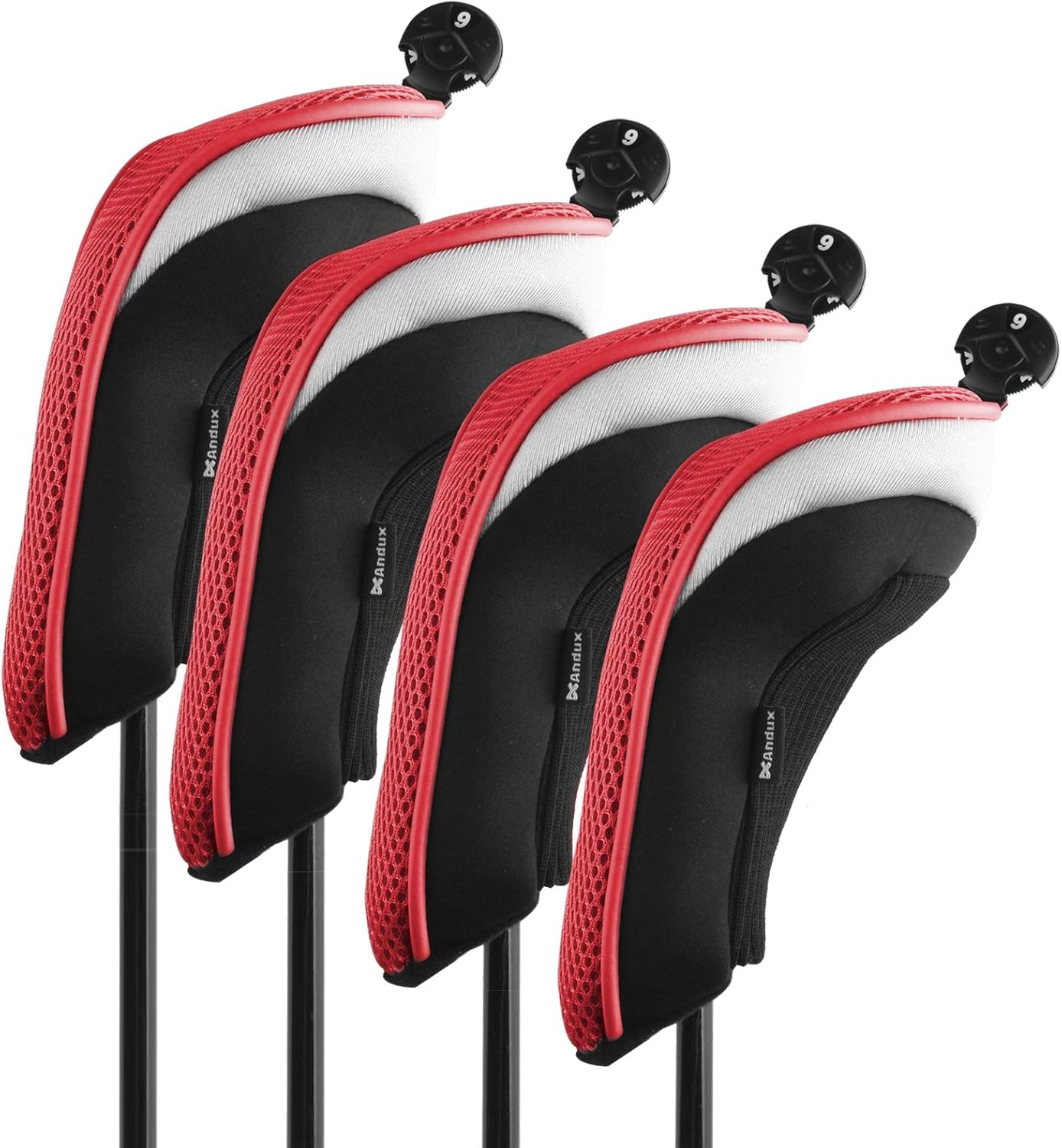 Andux Golf Hybrid Club Head Covers Set of 4 Interchangeable No. Tag