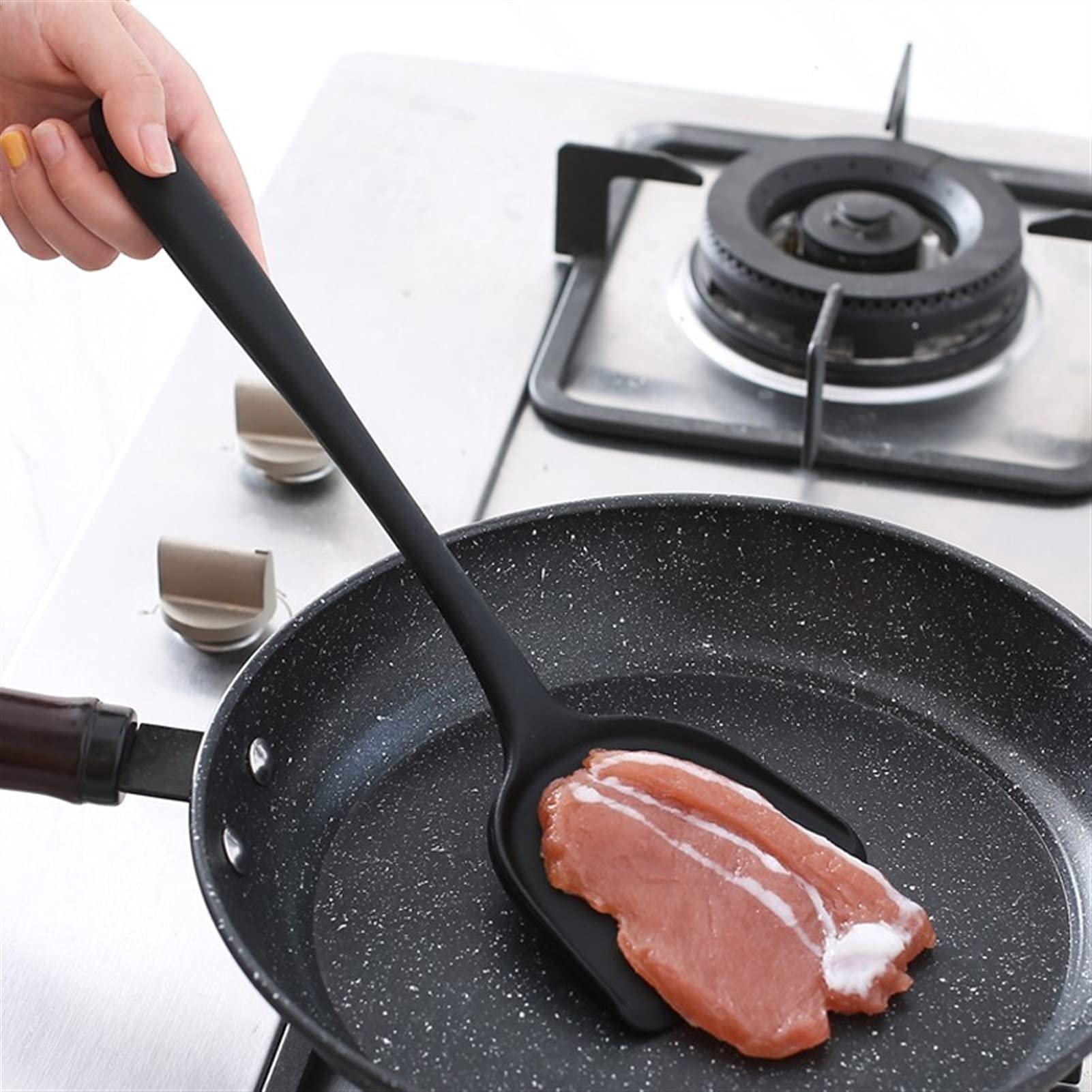 Espátula Juego de espátulas de Silicona Espátula de Cocina Mango ergonómico Espátulas Resistentes al Calor Espátula y Cuchara de Sopa Juego de Dos Piezas Espátula de Cocina