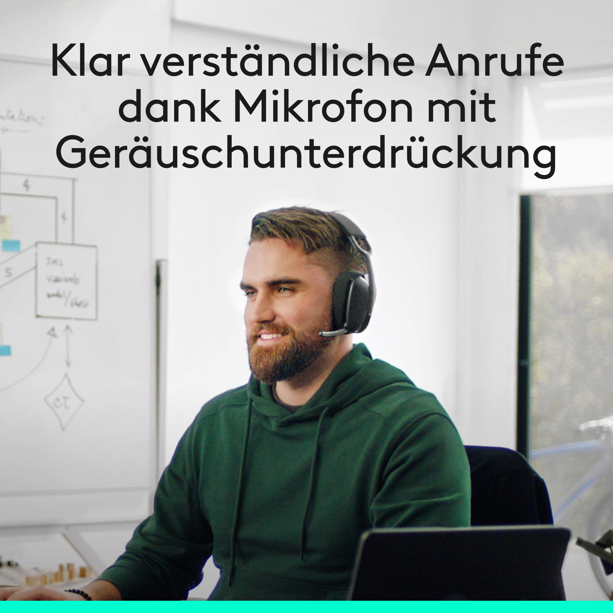 Logitech Zone Vibe Wireless Bluetooth-Kopfhörer mit Mikrofon mit Geräuschunterdrückung, Zertifizierung für Microsoft Teams über Natives Bluetooth, Mac/PC - Graphit
