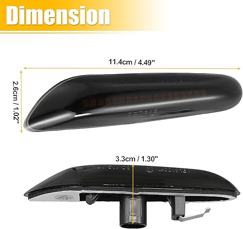 Miniatura 3 de X AUTOHAUX Señales de giro laterales LED completas para BMW 1 3 5 Series E36 E46 E60 E87 E90 E92 X1 X3 63133418447 63133418448 Fender Side Marker