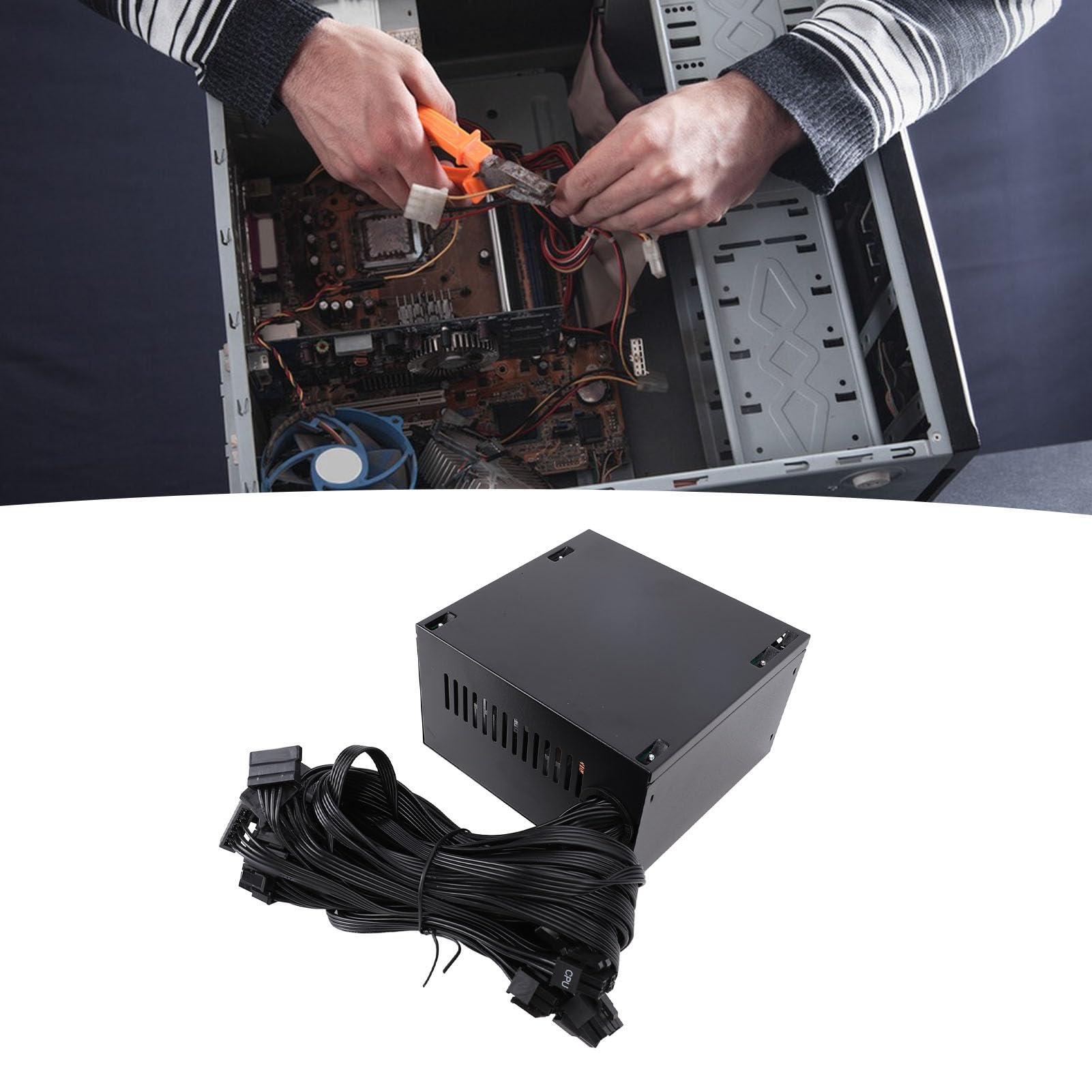 Zasilacz 600 W ATX PSU 80+ Bronze Certified, Pojedyncza Szyna 12 V, Inteligentne Zarządzanie temperaturą z Cichym Wentylatorem 120 Mm do Komputerów do Gier o Wysokiej Wydajności