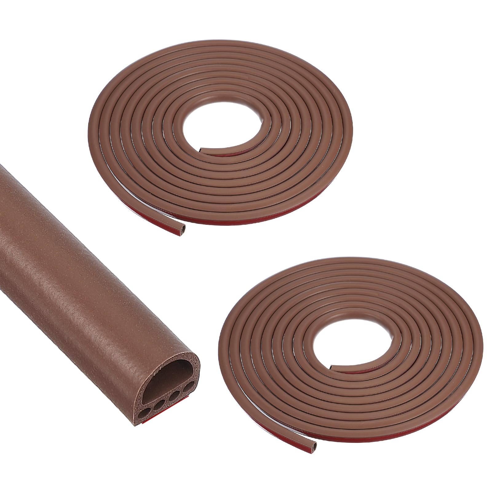 Bande d'étanchéité autocollante silicone marron 14x12mm pour isolation de porte