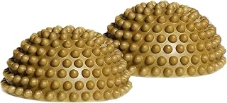 Yamuna Body Rolling Foot Wakers Gold - Foot Massager Fitness Equipment - Exercise Equipment Foot Massage Ball - Balance Ball Half - Plantar Fasciitis Ball - Yamuna Balls Kit with DVD
