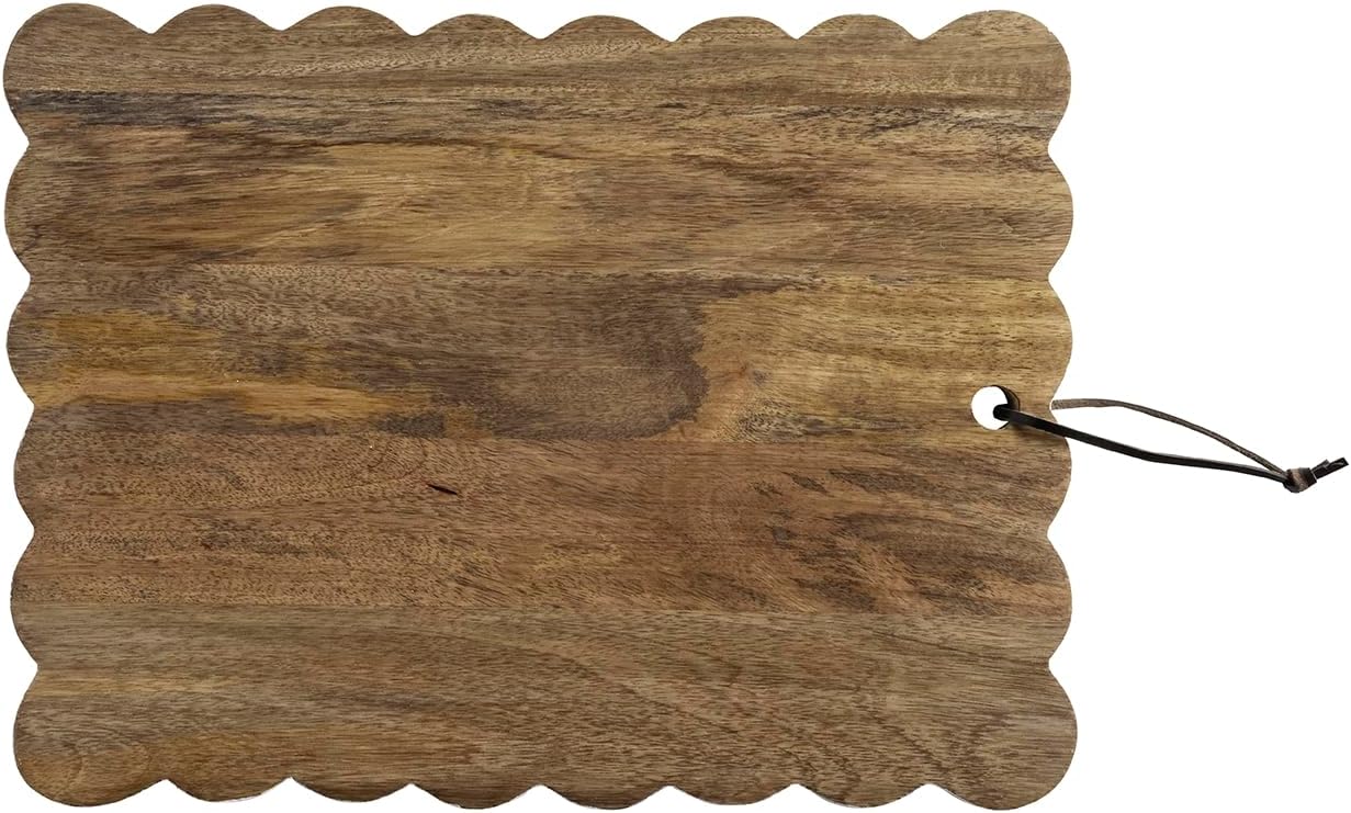 Mud Pie Wood Large Scalloped Wood Board