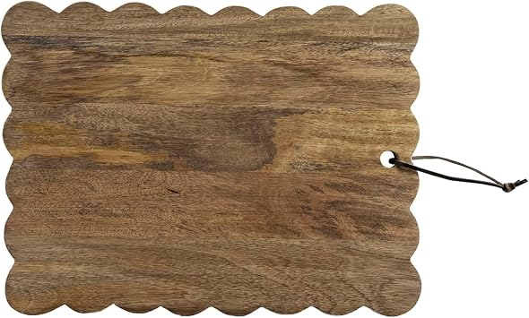 Mud Pie Wood Large Scalloped Wood Board