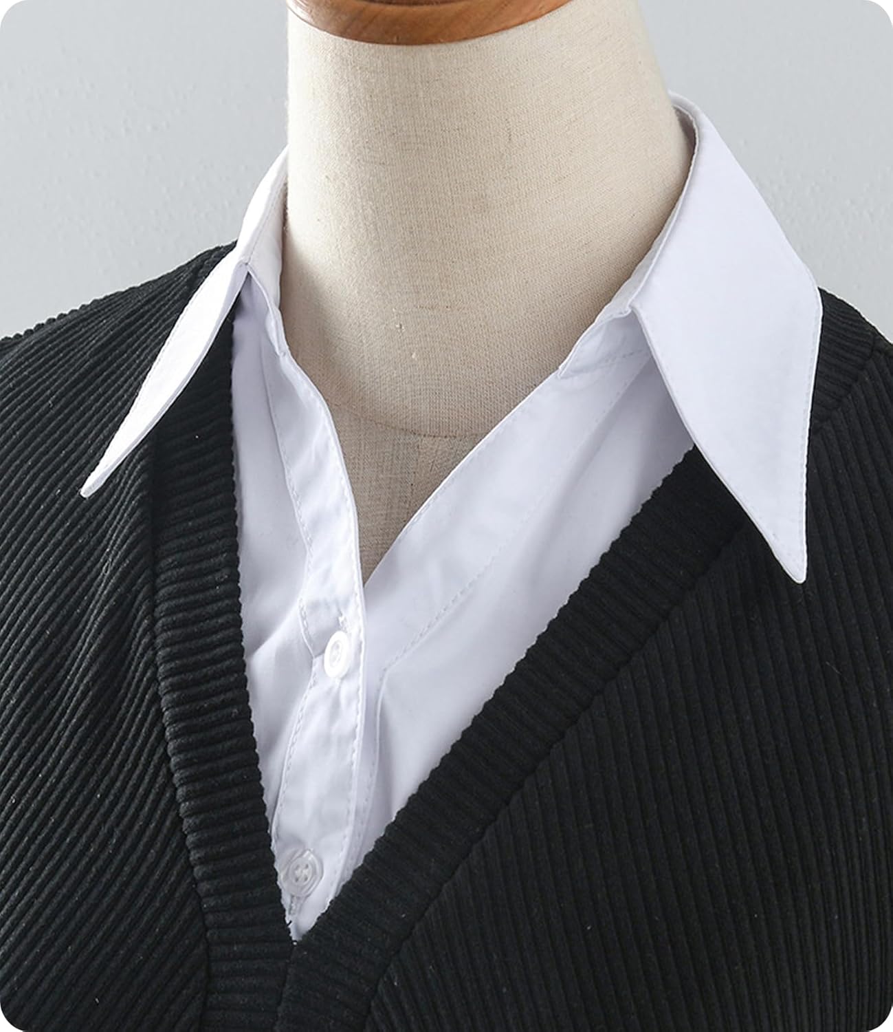 NIDMIDO Cotton Classic Detachable Dickey Collar Half Shirts Blouse False Collar Top for Women Girls Outfits - Image 5