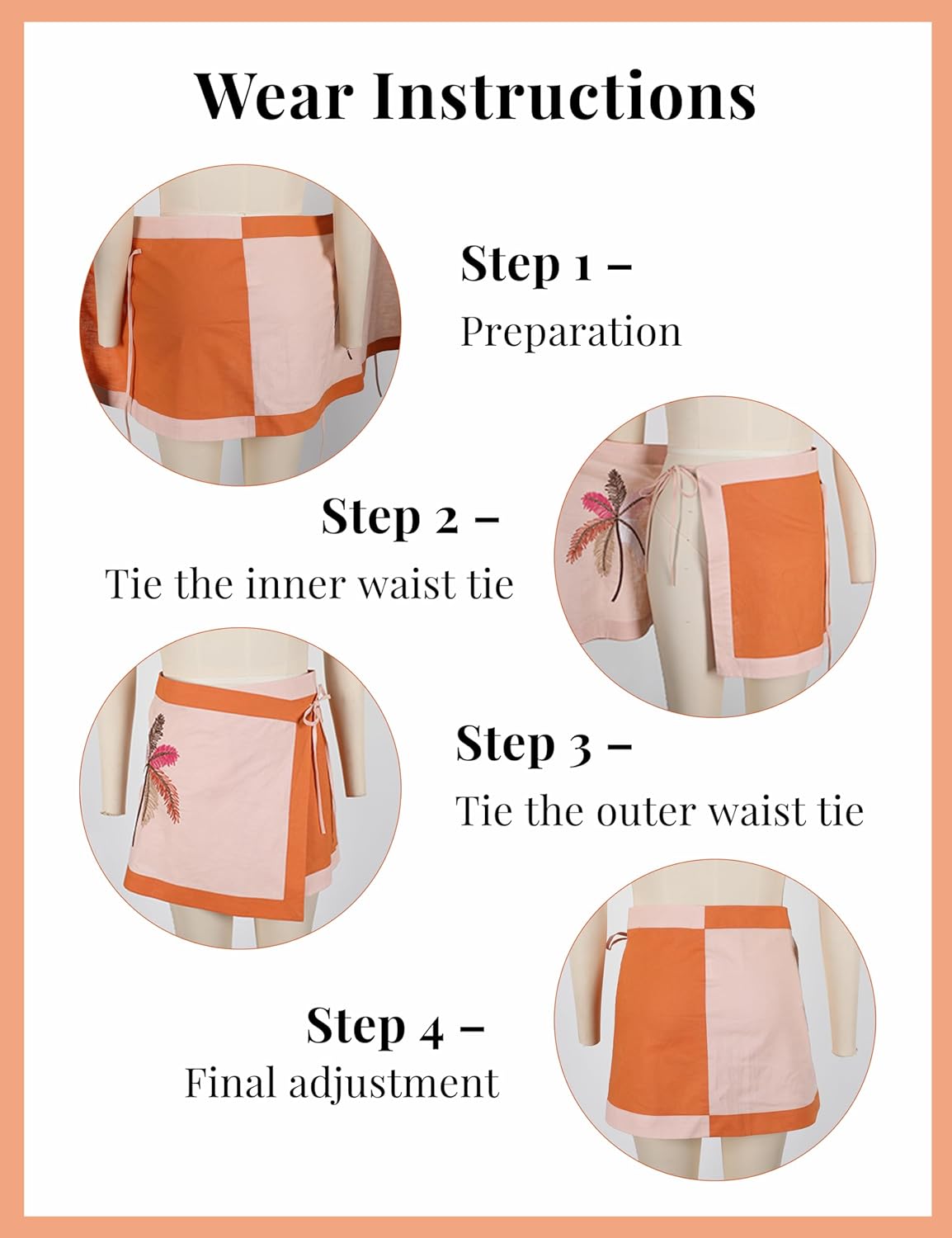 Huaqiao Women's Embroidered Wrap Mini Skirt Summer Cotton Linen Tie Side High Waist A Line Beach Boho Short Skirt