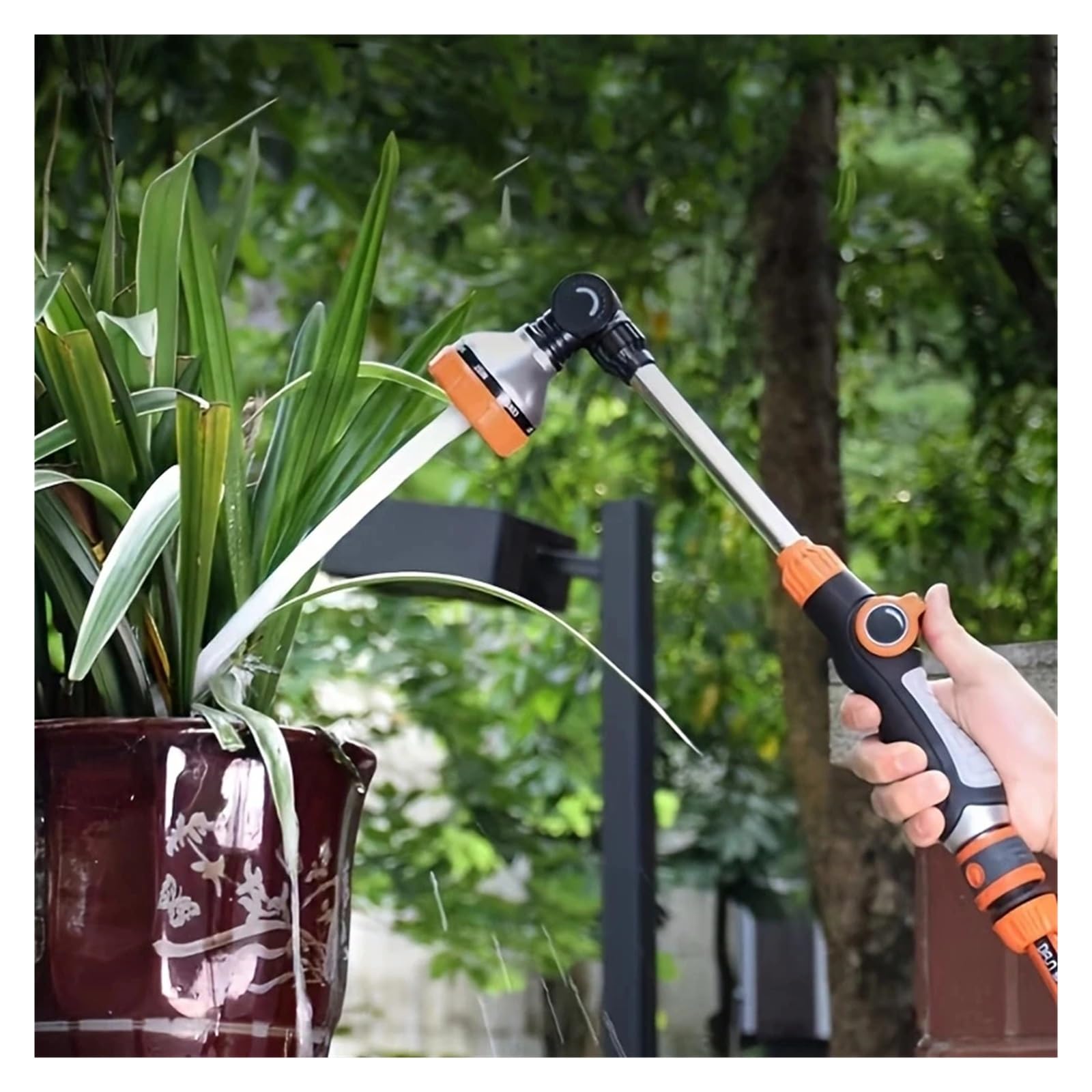 Pistola pulverizadora con manguera Boquilla, Boquilla giratoria ajustable de alta presión for jardín, agua 180 for lavado coches, riego césped