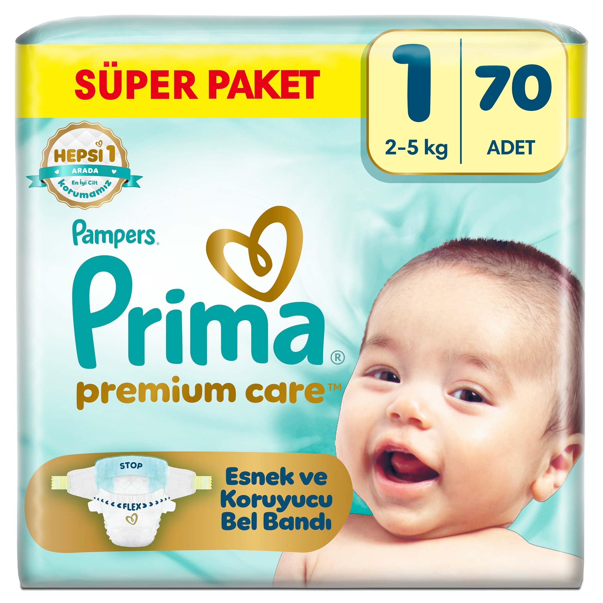 Prima Bebek Bezi Premium Care 1 Numara 70 Adet Ekonomik Paket
