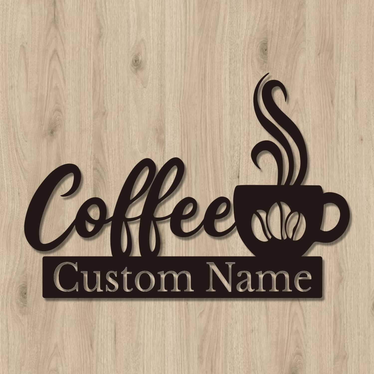 Personalized Coffee Bar Sign,Custom Metal Wall Art for Kitchen, Cafe Decor, Housewarming Gift for Coffee Lovers, Rustic Hanging Plaque(Style-1)