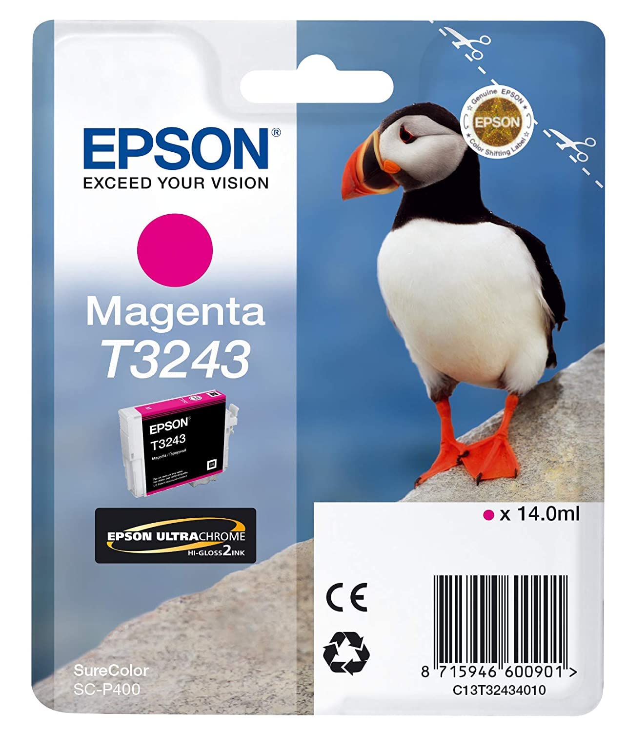 Genuine Epson T3243 Magenta Ink Cartridge