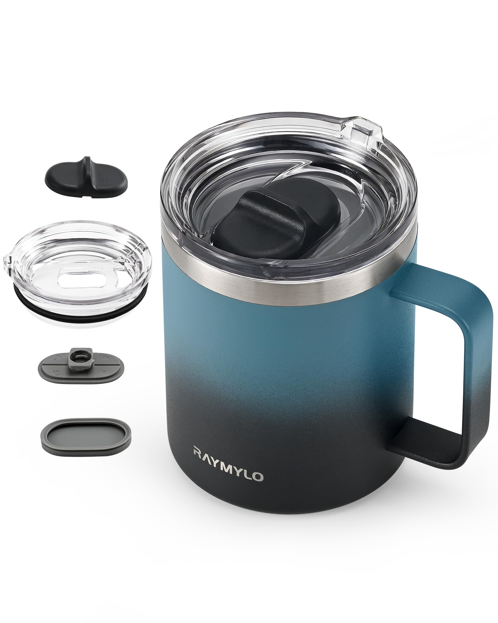 Travel Mug Insulated 350ml with Spill-Proof & Detachable Slider Lid for Thorough Clean, 304 Food-Grade Stainless Steel Double Wall Vacuum Coffee Cup for Office Home, Keeps 9 Hrs Cold - 3 Hours Hot