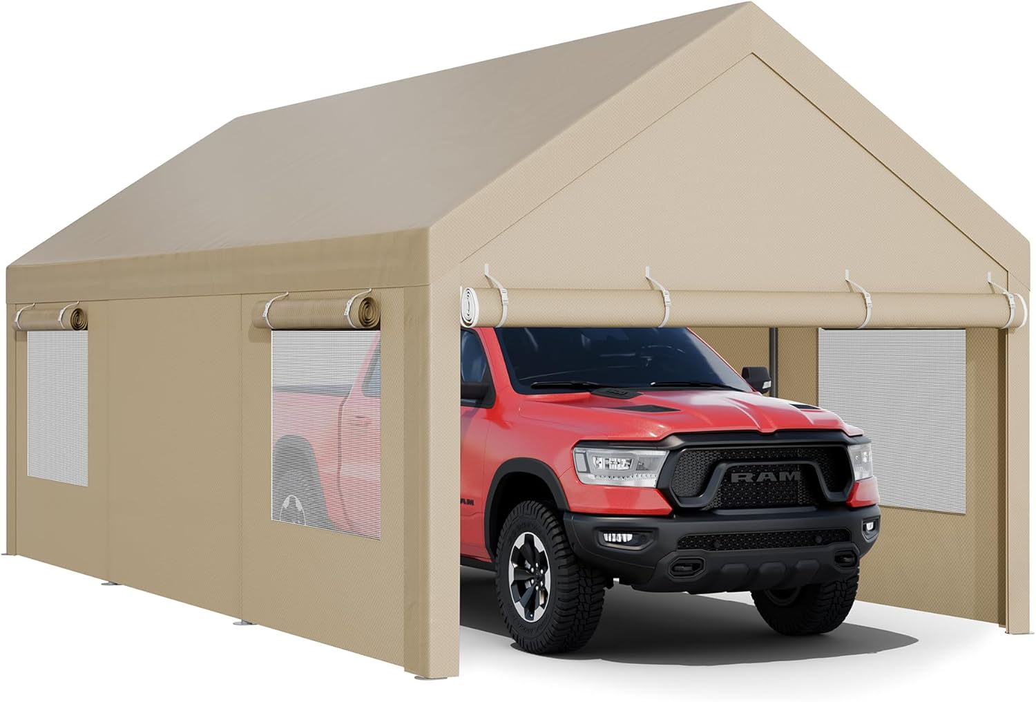 JY QAQA Carport 12x20 FT Heavy Duty Carport Reinforced