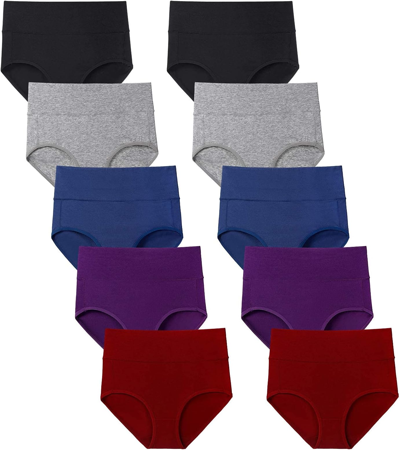 Annenmy Women's High Waist Cotton Underwear Soft Brief Panties Regular and Plus Size
