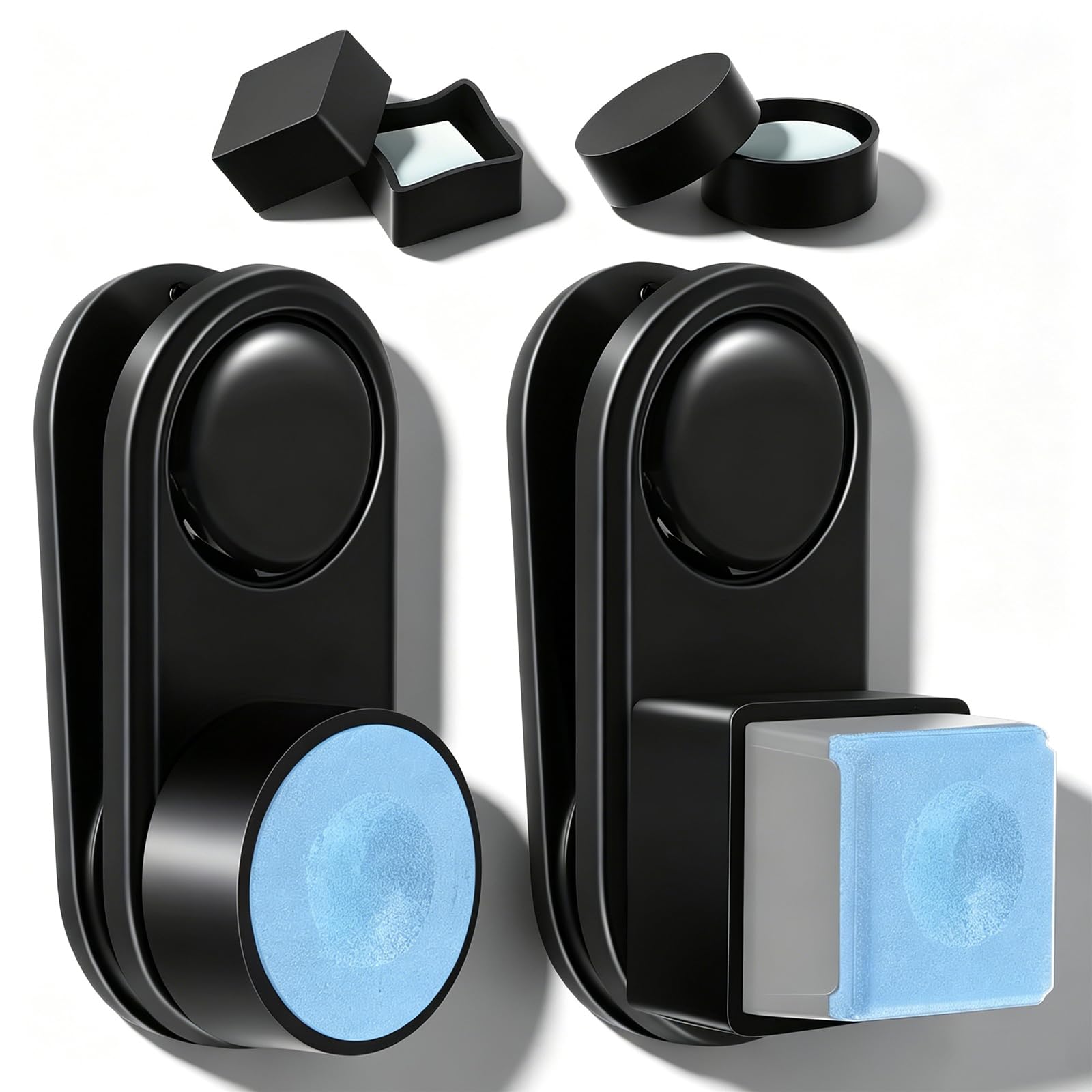 Magnetic Billiard Cue Chalk Holder,2Set Portable Pool Cue Chalk Holder with Fixed Clip,2 in 1 Pool Chalk Holder with Replacement Heads,Silent Billiard Chalk Holder Pool Snooker Billiards Accessories