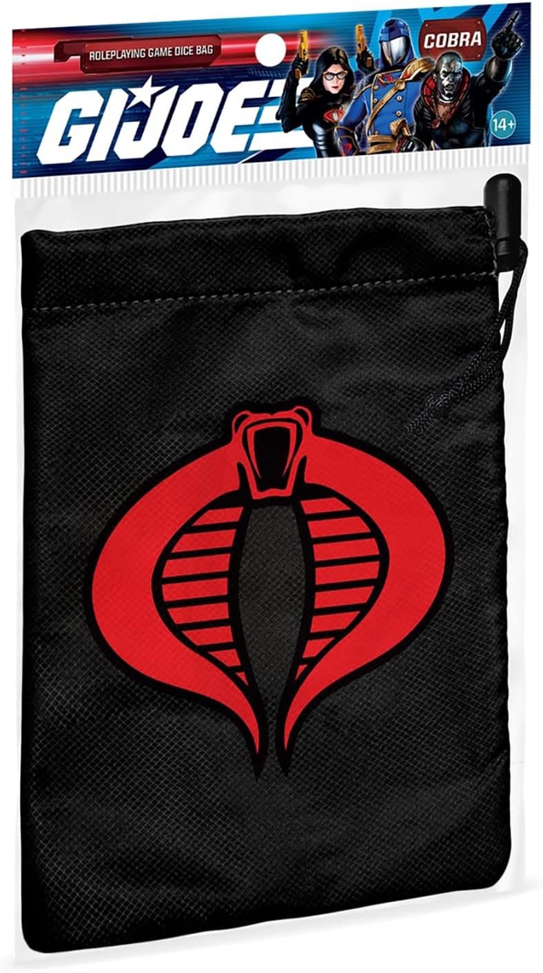 Renegade Game Studios G.I. Joe Cobra Dice Bag: Drawstring Closure RPG Dice Storage with Protective Lining