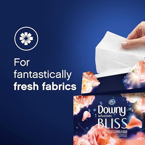 Miniatura 5 de Downy Infusions - Sábanas para secadora suavizante de tela para lavandería Bliss ámbar brillante y rosa 200 unidades