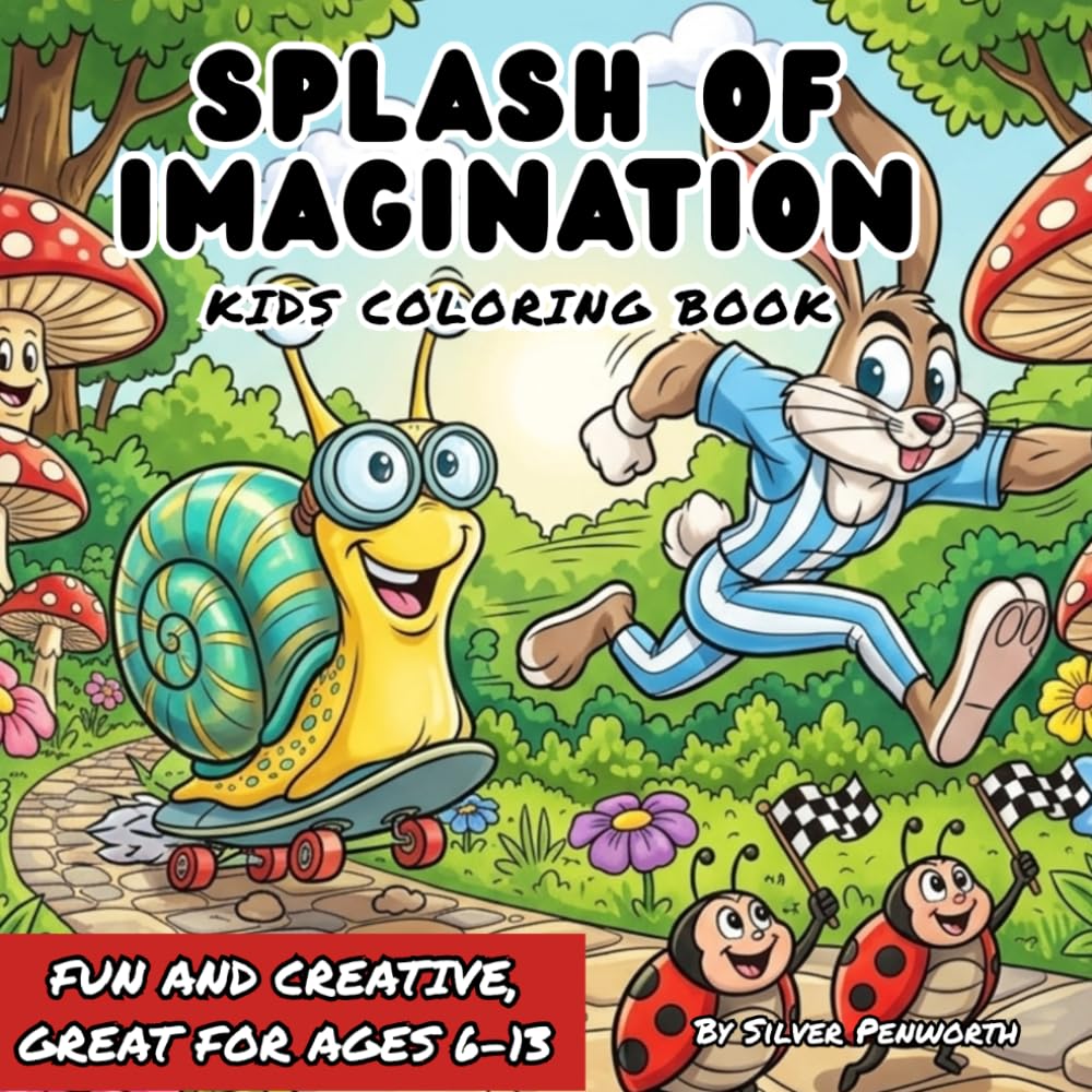 A Splash of Imagination Kids Coloring Book: Fun & Creative Illustrations for Hours of Entertainment; Perfect for Children Ages 6-13