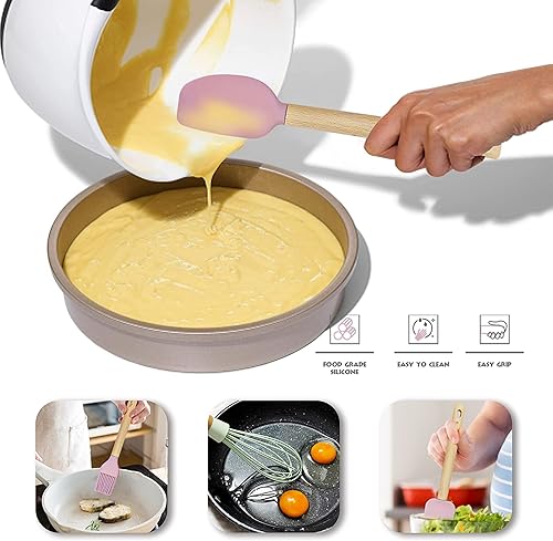 Miniatura 5 de Juego de mini espátulas de silicona con cepillo de repostería y batidor, herramientas de cocina pequeñas antiadherentes para cocinar, hornear y