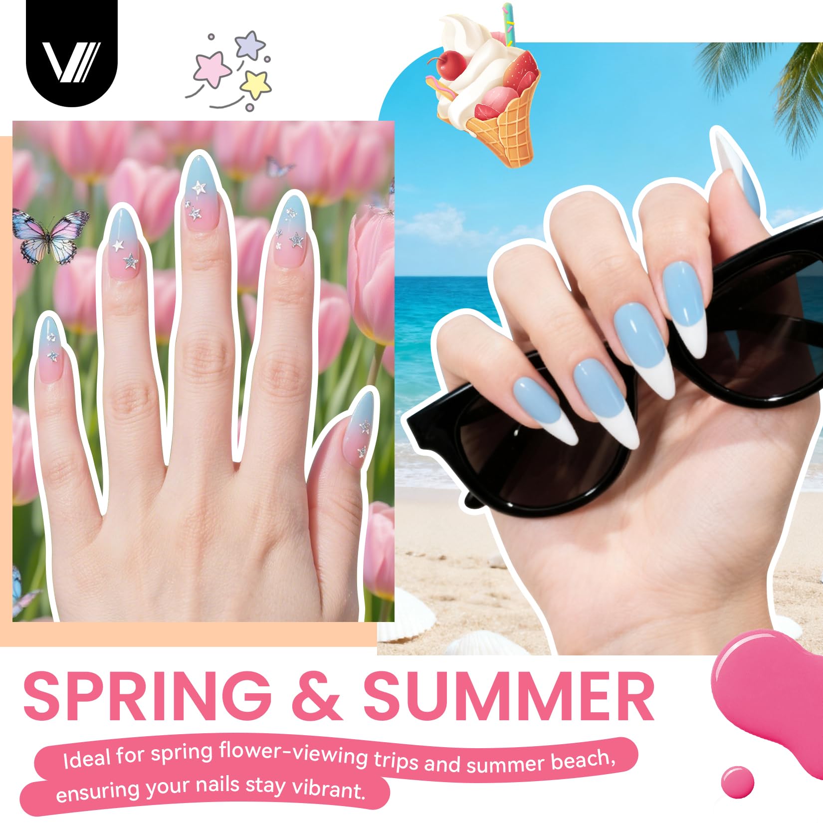 VANREESA 35 Colours Gel Nail Polish Set including U V Light Classic Black White Red Nude Gel Nail Kit Suitable for All Seasons Gels Nail Polish Kit Manicure Salon Gifts for Women - Image 4