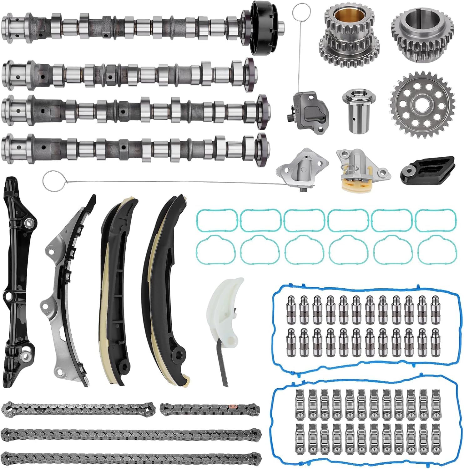 Engine Camshaft & Lifters with Timing Chain Kit Compatible with 2011-2016 Dodge Chrysler Jeep Ram 3.6L V6 Engine Replace# 5184377AH 5184378AH 5184379AH 5184380AH 5184332AA 5184296AD