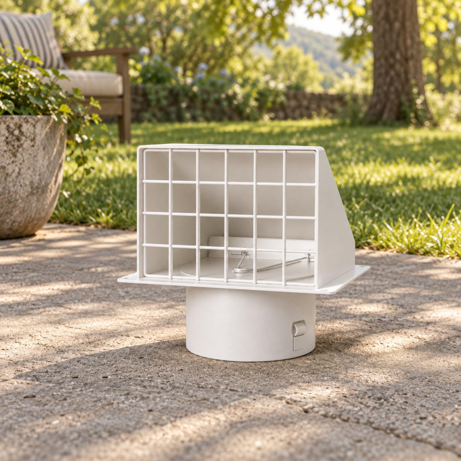 LOVIVER Hoe Pare-Pluie pr Conduit 100 Mm Polyvalente Hoe Ventilation Murale Métallique Sortie Conduit Tamis Amovible, Noir