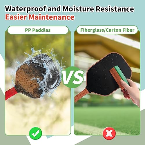 Miniatura 8 de Juego de 2 palas de pickleball ligeras impermeables y ligeras, juguetes de playa y piscina, divertido juego deportivo, regalo para adolescentes,